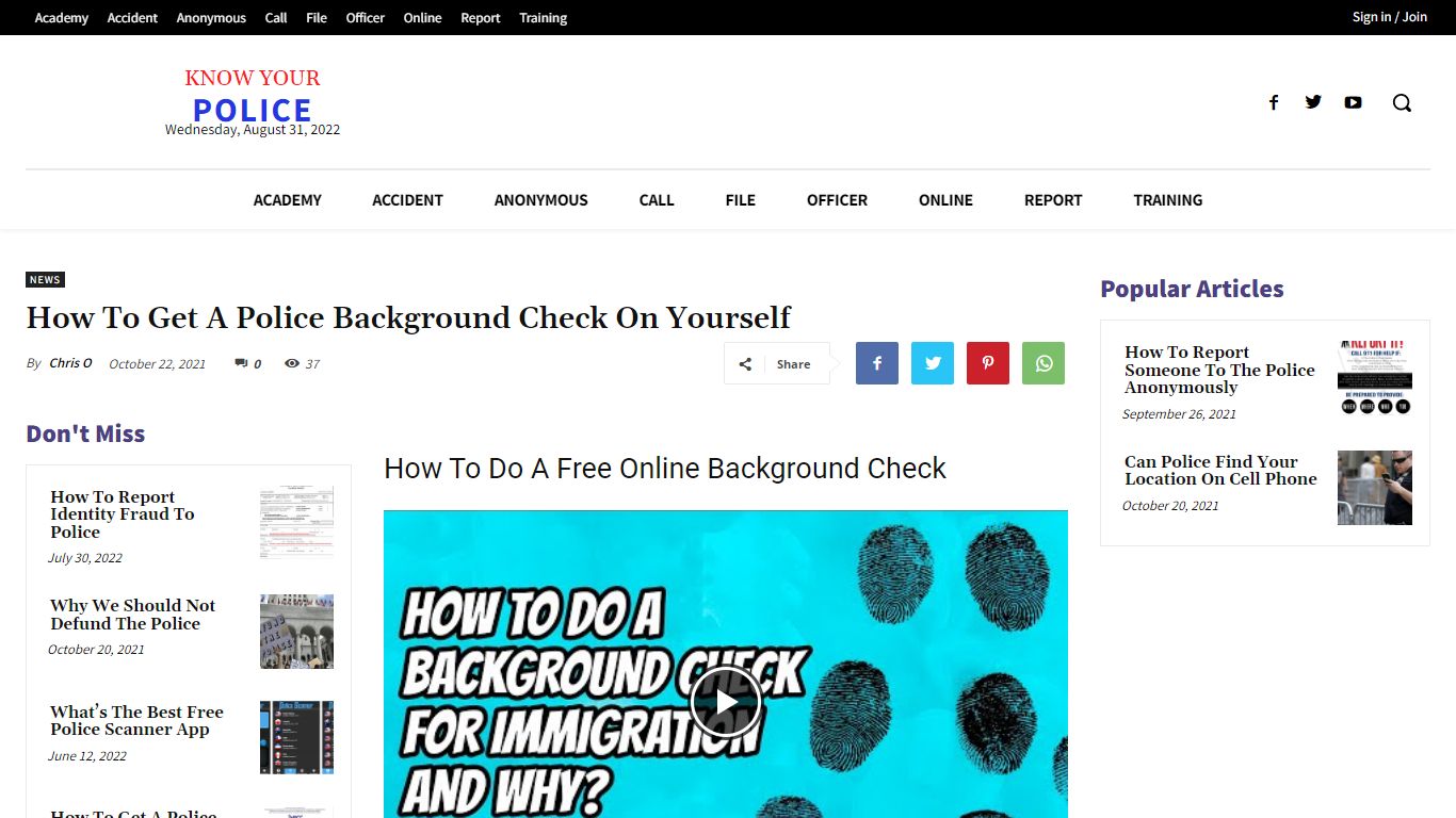 How To Get A Police Background Check On Yourself